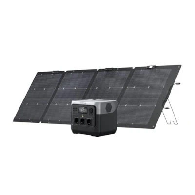 Abbildung von EF ECOFLOW RIVER 2 Pro Powerstation, 768Wh LiFePO4 Batterie Solar generator mit 220W Solarpanel, 3x 300W AC Steckdosen (Spitze 1600W), Kleine Verpackungsmängel, Produkt unbenutzt(Generalüberholt)
