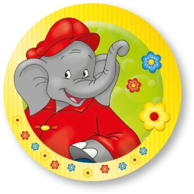 Abbildung von Tortenaufleger * BENJAMIN BLÜMCHEN aus Esspapier als Kuchen und Tortendeko Ø20cm, Deko für Kindergeburtstag Kinderparty Elefant Trörööööö Zoo