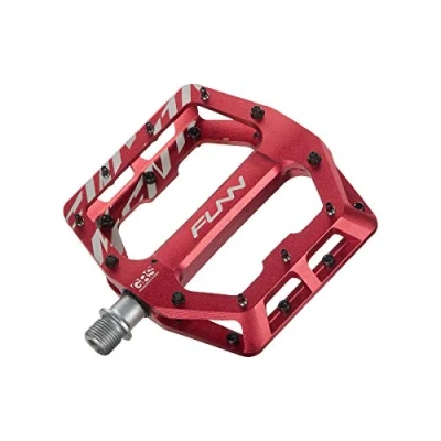 Abbildung von Funn Funndamental Flachpedale Breite Plattformpedale für BMX/MTB, Einstellbarer Grip außergewöhnliche Stabilität, 9/16 Zoll CrMo Achse (Rot)