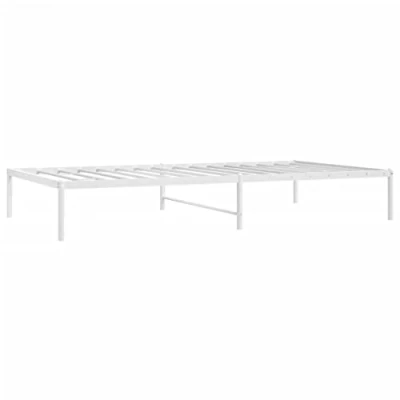 Abbildung von vidaXL Bettgestell, Bett Einzelbett Metallkonstruktion, Metallbett für Schlafzimmer, Bettrahmen mit Lattenrost, Metall Weiß 107x203cm