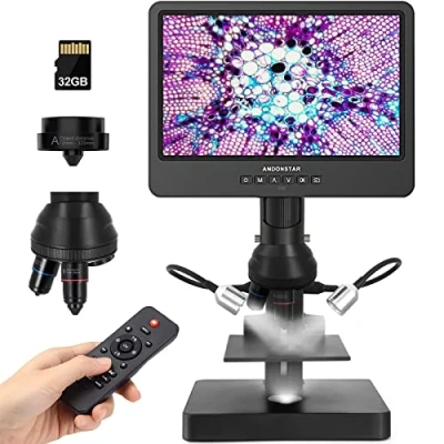 Abbildung von Andonstar AD249S P 10,1 Zoll HDMI Digitales Mikroskop, 4000 x 3 Objektiv 2160P UHD Videoaufzeichnung, biologisches Mikroskop Kit für Erwachsene und Kinder, Münzmikroskop Fehlermünzen