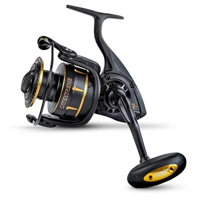 Abbildung von Black Cat brutal starke Catextreme Wels Angelrolle Welsrolle Bremskraft 14Kg 6 Kugellager, schwarz gelb, 55