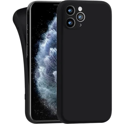 Abbildung von MyGadget Hülle Kompatibel mit iPhone 11 Pro robuste Silikon Schutzhülle TPU Case Slim Silikonhülle Back Cover Kratzfest Handyhülle Matt Schwarz
