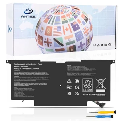 Abbildung von ANTIEE C22 UX31 Laptop Akku für Asus Zenbook UX31A UX31E R4004H DH72 UX31KI3517A Ultrabook Series C23 C21 7.4V 6840mAh/50Wh with Tools