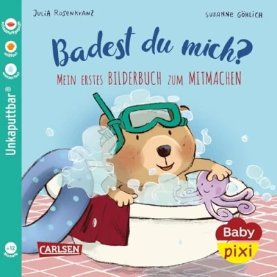 Abbildung von Baby Pixi (unkaputtbar) 85: Mein erstes Bilderbuch zum Mitmachen: Badest du mich?: Unzerstörbares Buch ab 12 Monaten über das Baden, Planschen und Haarewaschen auch als Badebuch geeignet (85)