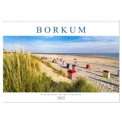 Abbildung von BORKUM Trauminsel in der Nordsee (Wandkalender 2025 DIN A3 quer), CALVENDO Monatskalender