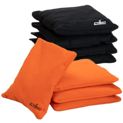 Abbildung von Offizielles Cornhole Set 90x60 Red Zone 2 Bretter 2x4 Taschen Schutzhülle (Cornhole Bags Orange/Schwarz)