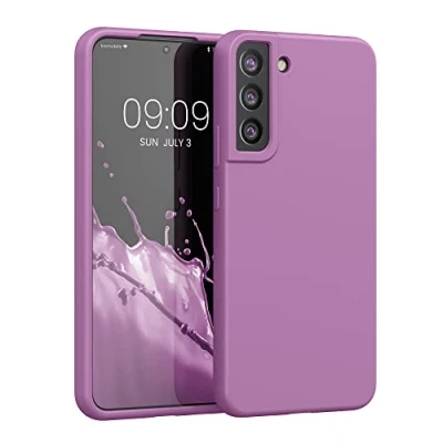 Abbildung von kwmobile Hülle kompatibel mit Samsung Galaxy S22 Plus Silikon Handy Case Handyhülle weiche Oberfläche kabelloses Laden Orchidee Violett
