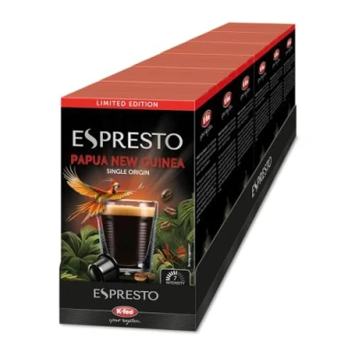 Abbildung von ESPRESTO Single Origin Papua New Guinea Lungo I Kaffeekapseln Intensität 7/12 kompatibel mit K fee &amp; Expressi 96 Kapseln