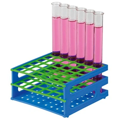 Abbildung von neoRack Polypropylen Zusammensteckbar Röhrchengestell für 6 x Plätze 20mm Gefäße, Blau/Grün