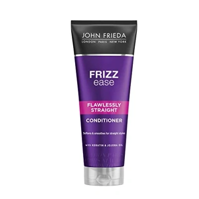 Abbildung von JOHN FRIEDA Glatt, 250 ml, Conditioner für glattes Haar, Anti Frizz, glättend, glättet und sofort Ergebnisse, enthält Keratin Jojobaöl
