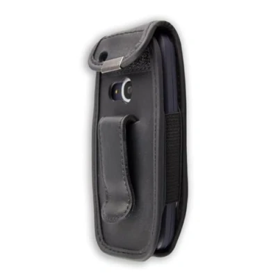 Abbildung von caseroxx Hülle Ledertasche mit Gürtelclip für Nokia 3310 2G (2017) aus Echtleder, Tasche und Sichtfenster in schwarz