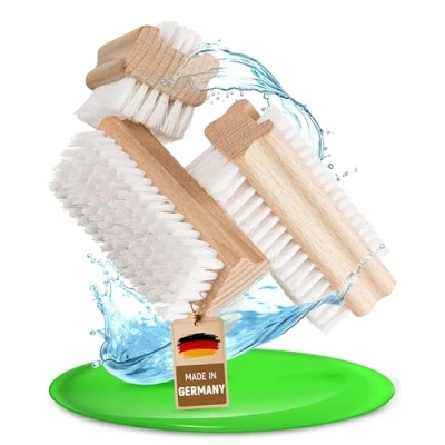 Abbildung von FEINHOLZ® Handbürste Nagelbürste Holz (3 Stck.) Made in Germany hart und weich Handbürsten Kinder, Gemüsebürste, Wurzelbürste, Fingerbürste, Fingernagelbürste Handwaschbürste
