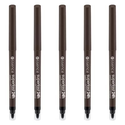 Abbildung von essence SUPERLAST 24h eyebrow pomade pencil waterproof, Eye Pencil, Augenbrauenstift, 24 Stunden Halt, Nr. 40 Cool Brown, braun, vegan, wasserfest, 5er Pack (5 x 0,31g)