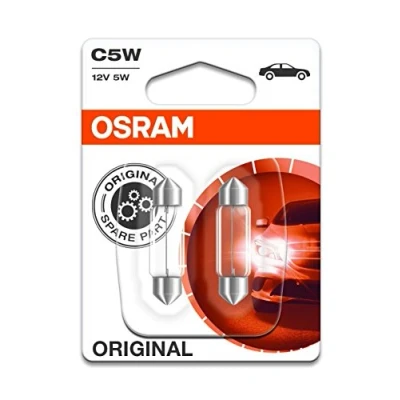 Abbildung von OSRAM 6418 02B C5W 36mm 12V 5W SV8,5 8 Soffitte Lampen Doppelblister