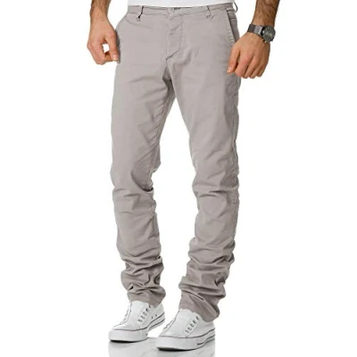 Abbildung von REPUBLIX Herren Regular Slim Stretch Chino Hose Fit R7019 Hellgrau W34/L30