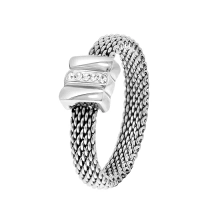 Abbildung von Lucardi MET Kristal Ring silvercoloured, Damen, Größe: 53, Silver coloured