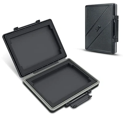 Abbildung von JJC SSD Speicherkarten Etui Tasche Aufbewahrung für 2,5 Zoll interne Solid State Drive, Wasserdicht Speicherkartenetui Schutzbox Tragetasche Memory Card Case