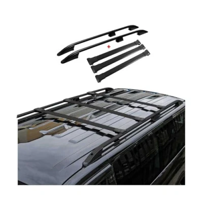 Abbildung von OMAC Dachreling + Dachträger Set kompatibel mit VW Transporter T5 T6 Langer Aluminium Schwarz 5X