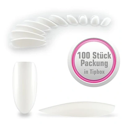 Abbildung von 100 Kunstnagel Tips Oval Natur [ohne Anklebefläche] in Tipbox