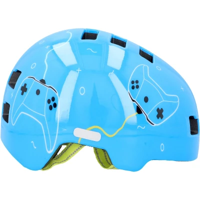 Abbildung von Fischer BMX Fahrradhelm Plus Radhelm, Dirt Bike Helm mit integriertem LED Rücklicht, Game/hellblau, S/M, 54 58cm