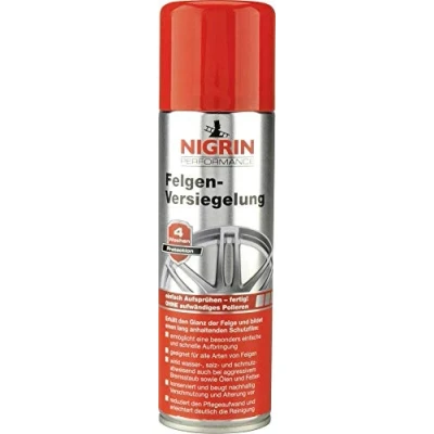 Abbildung von NIGRIN Felgen Versiegelung Aerosol, Schutz vor Bremsstaub, Schmutz, Wasser und Salz, Langzeitkonservierung bis 4 Wochen, 300 ml