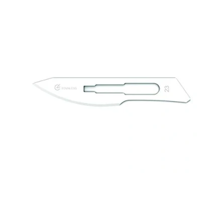 Abbildung von Gima Sterile Klingen aus rostfreiem Edelstahl mit abgerundeter Standardspitze, zum Einmalgebrauch, Nr. 22, 100 einzeln verpackte