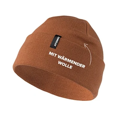 Abbildung von ATOMIC ALPS ROLLED CUFF BEANIE Braun Warme Mütze für Herren &amp; Damen Weiche atmungsaktive Mützen Wollmütze aus hautfreundlichem Material Bequeme schlichte