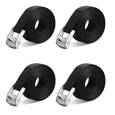 Abbildung von 4PCS Zurrgurt Spanngurt, DAFROH Spanngurte Befestigungsgurt Verstellbare Zurrgurte mit Klemmschloss Belastbar 250kg für Gepäckpakete Transport Fracht