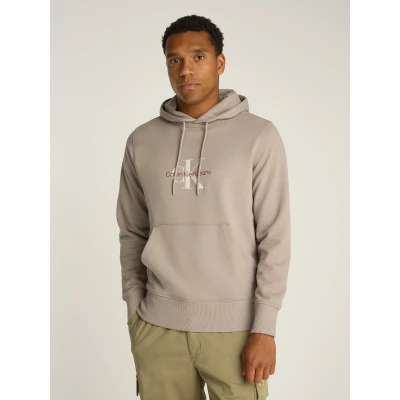 Abbildung von Calvin Klein Jeans Distressed Monologo Hoodie Sweatshirt, Herren, Größe: XXL, Goat