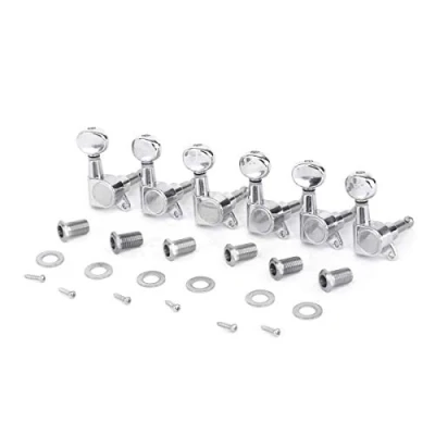 Abbildung von Musiclily Pro Stimmwirbel für Gitarre, 15,2 cm (6 Zoll), versiegelt, Fender Stratocaster Telecaster, Nierenknopf, Chrom