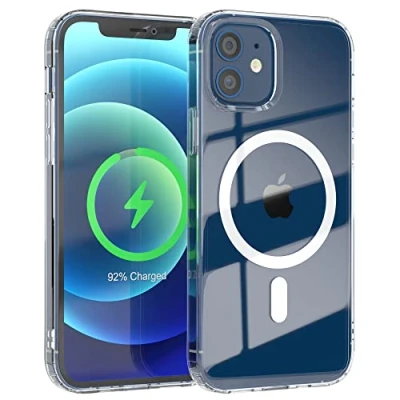 Abbildung von EAZY CASE Premium Crystal TPU Hülle kompatibel mit iPhone 12/12 Pro Qi Charging, Silikonhülle Kameraschutz, Slimcover, Handyhülle, Backcover, Durchsichtig, Transparent