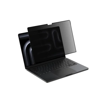 Abbildung von Belkin ScreenForce TruePrivacy Bildschirmschutz für MacBook Pro 14&quot; M1 3, entspiegelte Blickschutzfolie, Härtegrad 2H, mit haftendem Silikonrand, leicht anzubringen und zu entfernen, wiederverwendbar
