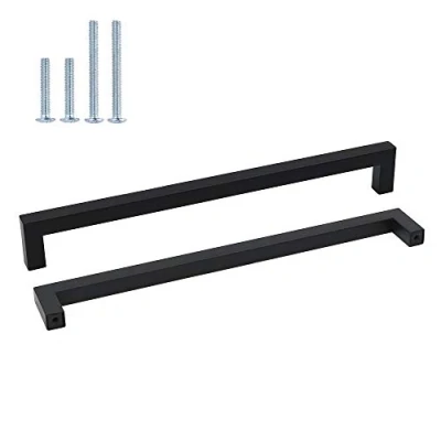 Abbildung von goldenwarm 10x 288mm Türgriff Schwarz Edelstahl Schrankgriffe Schubladengriffe Quadratischer Küchengriff Griff Für Reling Stangengriff