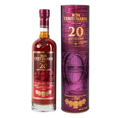 Abbildung von Ron Centenario Fundación 20 Aniversario Hergestellt im Solera Verfahren Weich und harmonisch Geschmack Ausgezeichnet mit der Silbermedaille bei Tokyo Whisky &amp; Spirits Competition 700ml