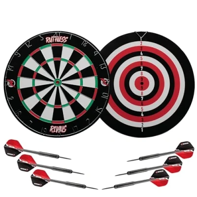 Abbildung von Ruthless Rivals Family Dart Board Game Doppelseitiges Dartscheiben Set inklusive 2 Sets Darts (DB074)