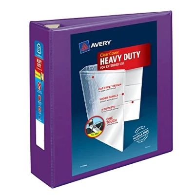 Abbildung von Avery Heavy Duty View 3 Ringbuch, Zoll One Touch EZD Ringe, 1 lila Binder (79810)