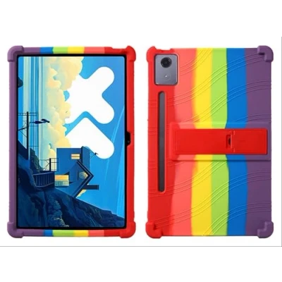 Abbildung von GIOPUEY Hülle Kompatibel mit Lenovo Tab P12 12.7 2023 Ständer Weiche TPU Silikon Schutzhülle Airbag Sturzschutz Case Colorful