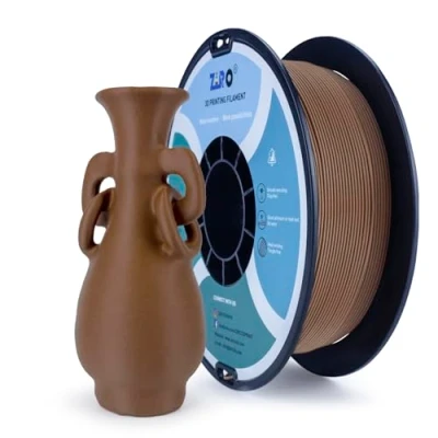 Abbildung von ZIRO Matte PLA Filament 1.75mm, 1kg 3D Drucker Filament, High Toughness PLA, Dimensional Accuracy +/ 0.03mm, Schokolade