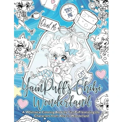 Abbildung von YamPuff&#039;s Chibi Wonderland: A Whimsical Coloring Book by YamPuff featuring the Characters from Alice in Wonderland