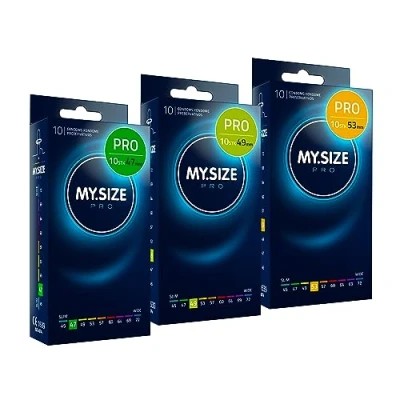 Abbildung von My.SIZE PRO Kondom Set Größe 1,2,3 47,49,53mm, 3x10 Stück Die neue Generation Kondome