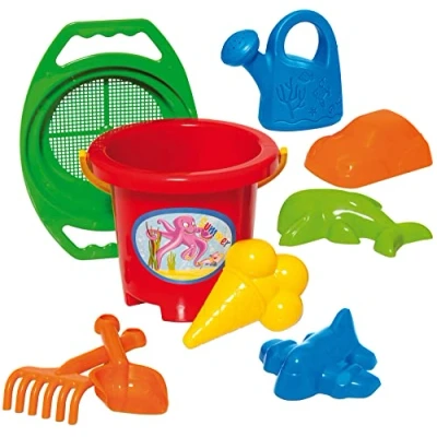 Abbildung von Dohany Sandform Set Schaufel Rechen Eimer Förmchen Sieb Gießkanne 9 tl, (Set)