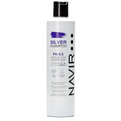 Abbildung von NAVIR Professionell Silbershampoo SILVER Toner für graue, blonde und blondierte Haare 300ml
