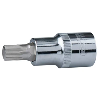 Abbildung von KS TOOLS 918.5306 Steckschlüsseleinsatz DIN 3120, ISO 1174 M17 Chrom Vanadium Stahl Innenvielzahn, Außenvielzahn gerändelt