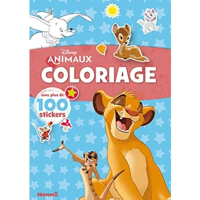 Abbildung von Disney Animaux Coloriage avec plus de 100 stickers (Simba et Timon)