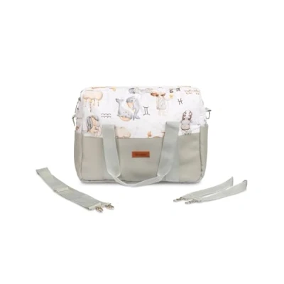 Abbildung von SENSILLO Wickeltasche Kinderwagen Organizer Kinderwagentasche mit Reißverschluss, Kinderwagenbefestigung, kurzen Griffen und langem Schulterriemen 43x30x13 cm Grau