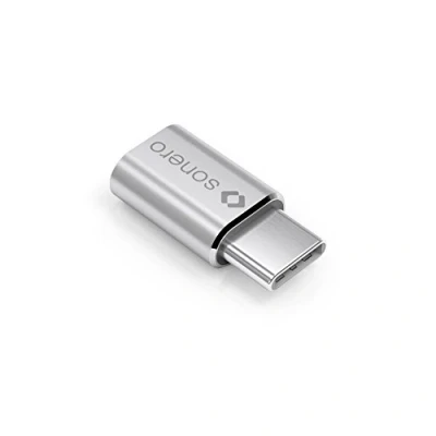 Abbildung von Sonero X UA110 USB Adapter (USB C Stecker auf Micro Buchse) alu/silber