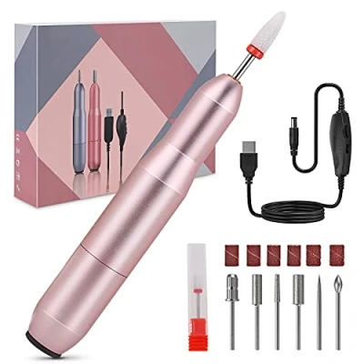 Abbildung von Elektrische Nagelfeile für Gelnägel Professionell Elektrisch Maniküre Pediküre Set USB Nagelfräser 20000u/Min Einstellbarer Geschwindigkeit Nagelstudio, DIY