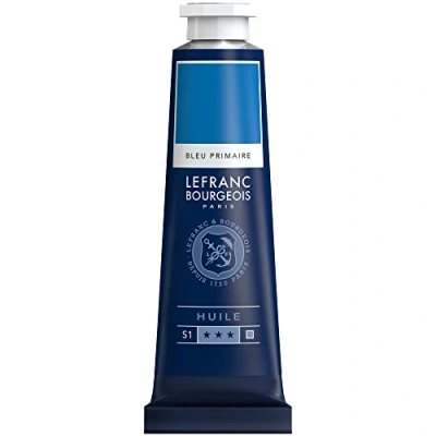 Abbildung von Lefranc Bourgeois 810022 feine Ölfarbe, lichtecht mit hervorragender Deckkraft &amp; hoher Farbintensität, gleichmässiger Konsistenz und optimaler Mischbarkeit, 40ml Tube Primärblau