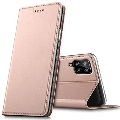 Abbildung von Verco Handyhülle für Samsung Galaxy M32, Premium Handy Flip Cover M32 Hülle [integr. Magnet] Book Case PU Leder Tasche, Rosegold
